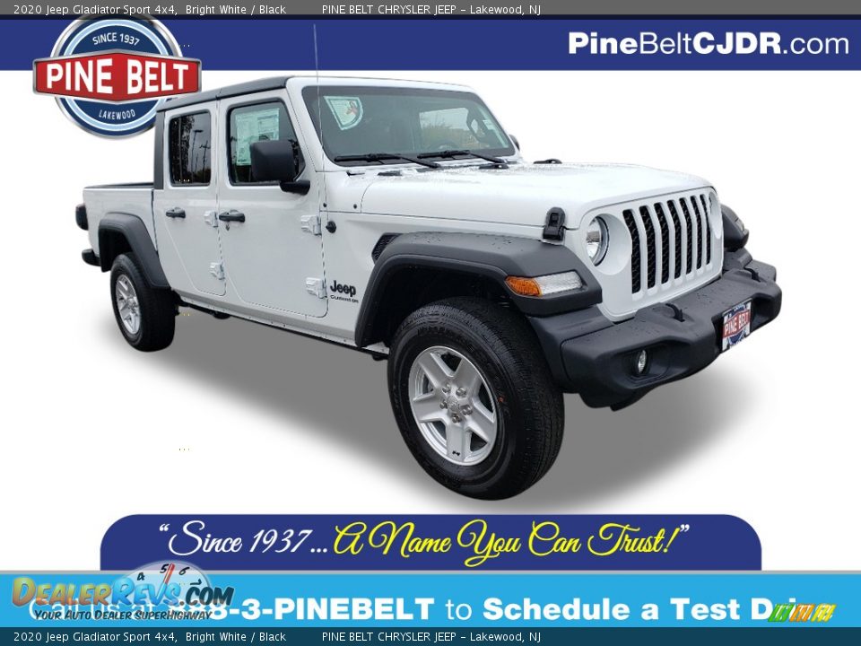 2020 Jeep Gladiator Sport 4x4 Bright White / Black Photo #1