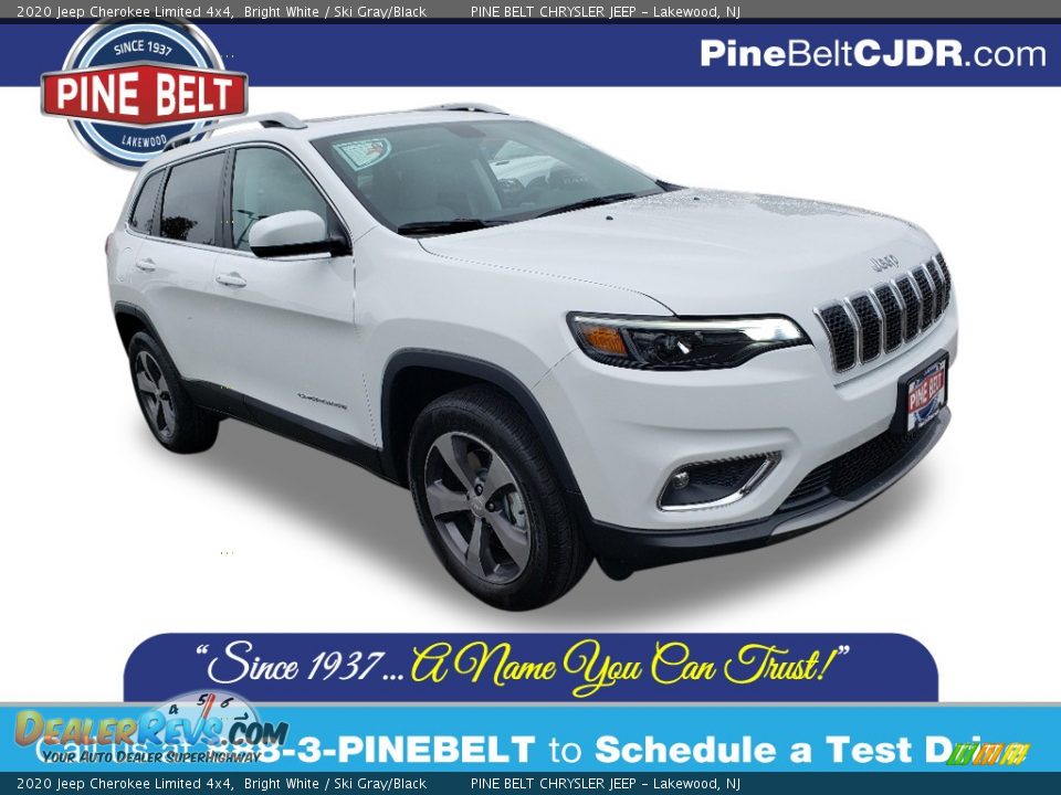 2020 Jeep Cherokee Limited 4x4 Bright White / Ski Gray/Black Photo #1