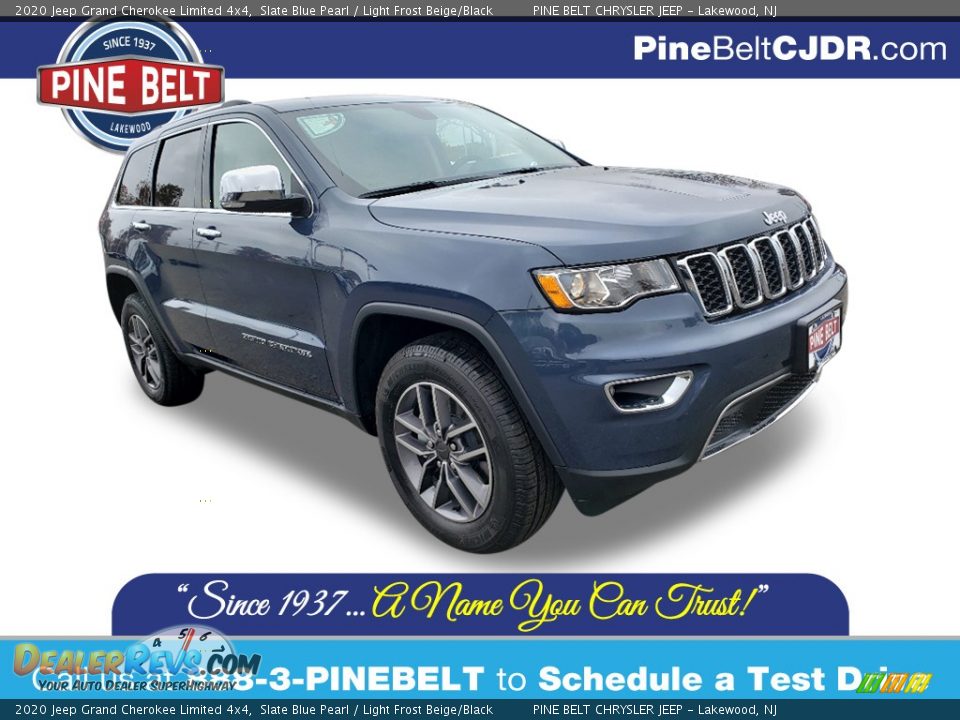 2020 Jeep Grand Cherokee Limited 4x4 Slate Blue Pearl / Light Frost Beige/Black Photo #1