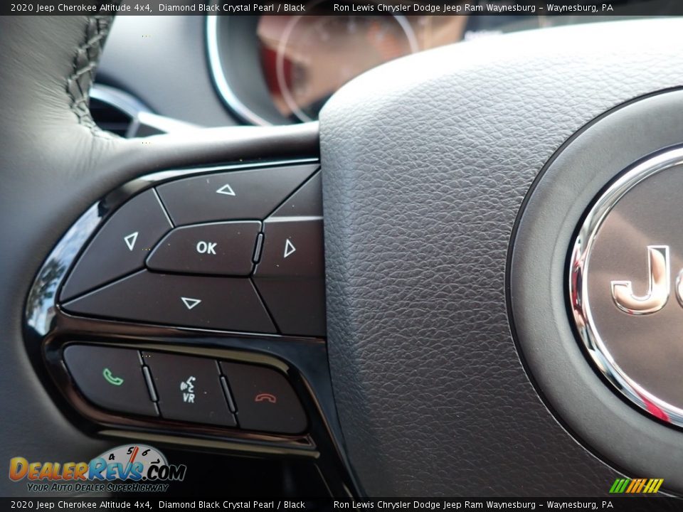 2020 Jeep Cherokee Altitude 4x4 Diamond Black Crystal Pearl / Black Photo #18