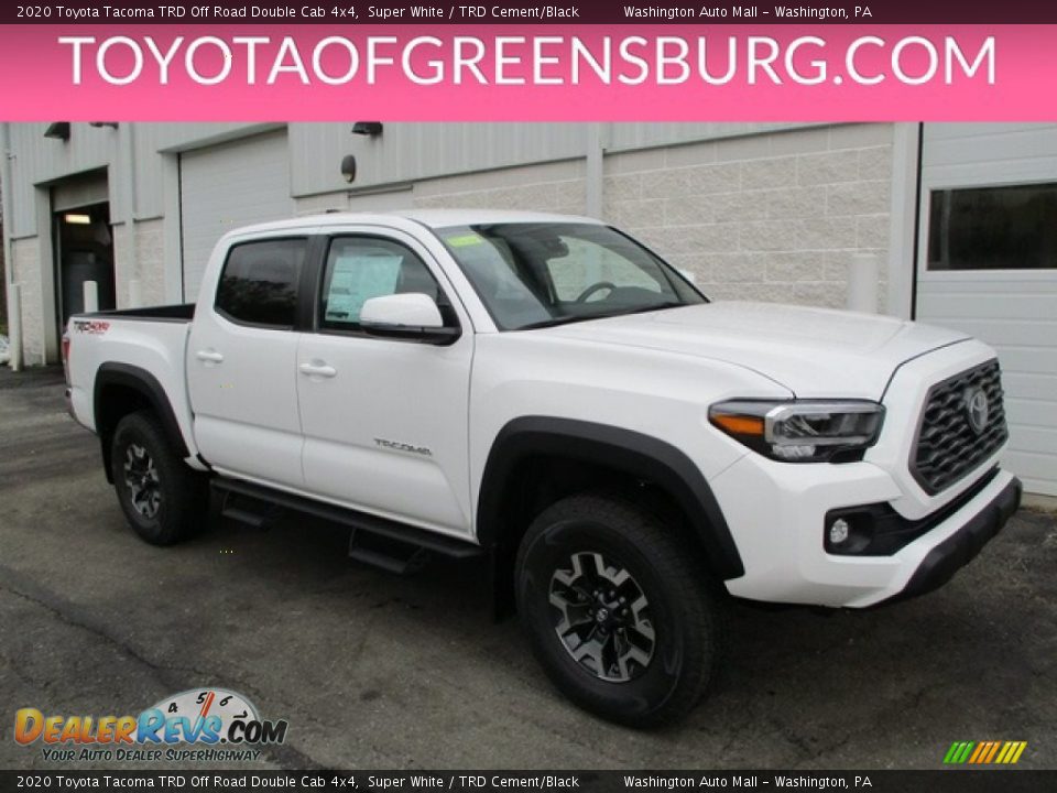 2020 Toyota Tacoma TRD Off Road Double Cab 4x4 Super White / TRD Cement/Black Photo #1
