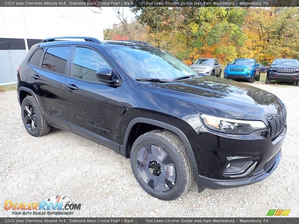 2020 Jeep Cherokee Altitude 4x4 Diamond Black Crystal Pearl / Black Photo #7