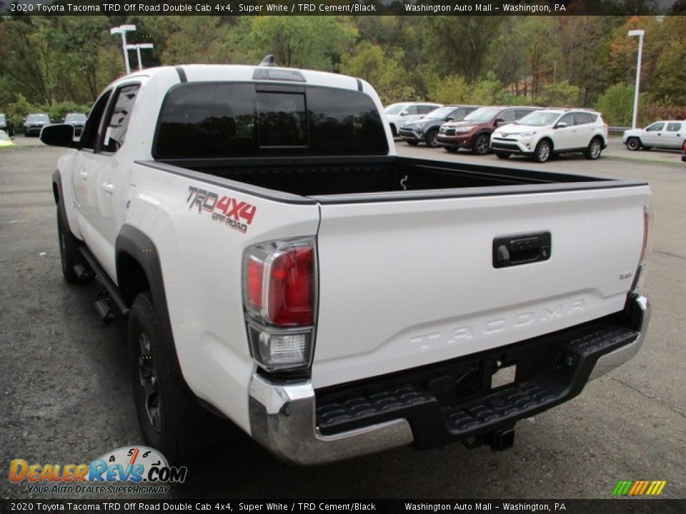 2020 Toyota Tacoma TRD Off Road Double Cab 4x4 Super White / TRD Cement/Black Photo #5