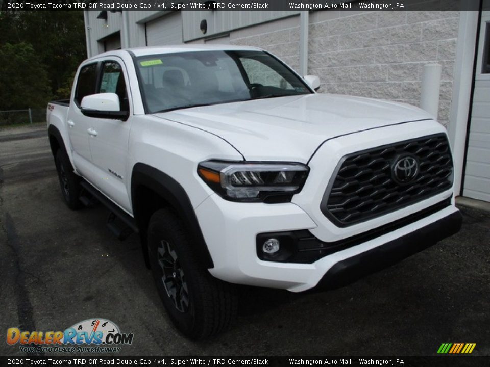 2020 Toyota Tacoma TRD Off Road Double Cab 4x4 Super White / TRD Cement/Black Photo #12