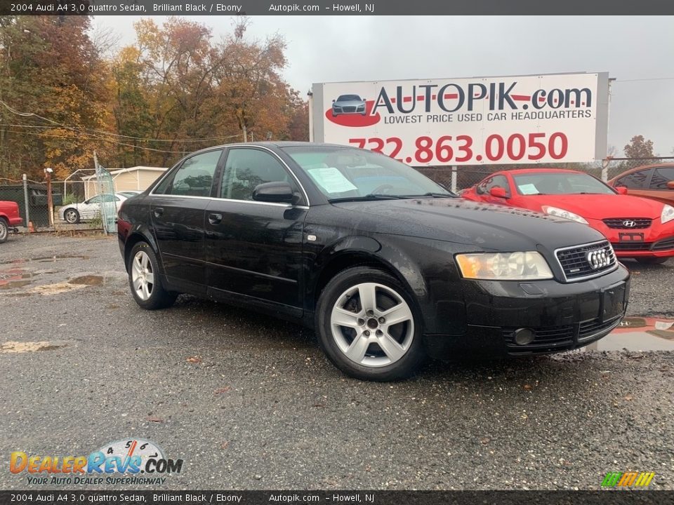 2004 Audi A4 3.0 quattro Sedan Brilliant Black / Ebony Photo #1