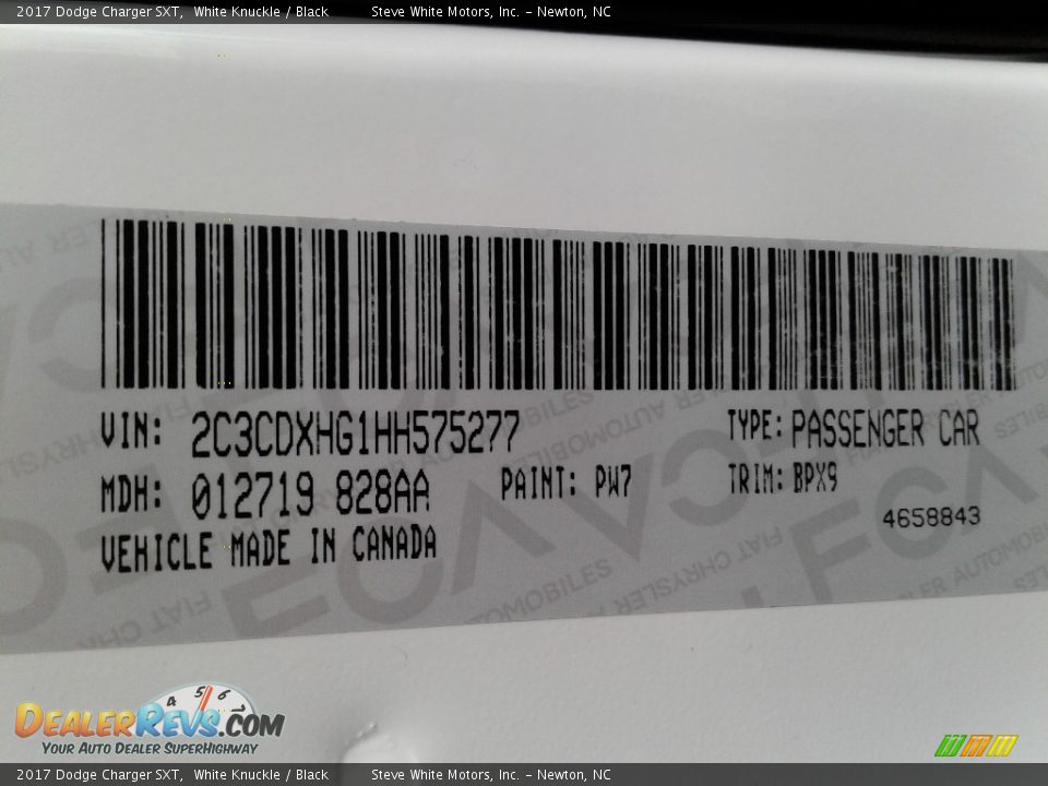 2017 Dodge Charger SXT White Knuckle / Black Photo #34