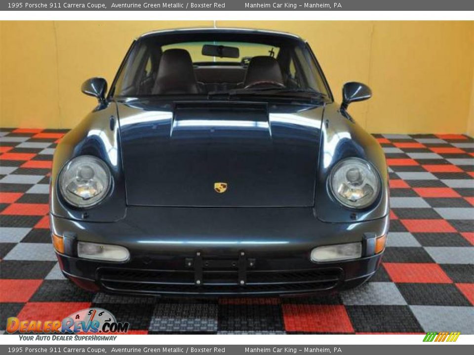 1995 Porsche 911 Carrera Coupe Aventurine Green Metallic / Boxster Red Photo #2