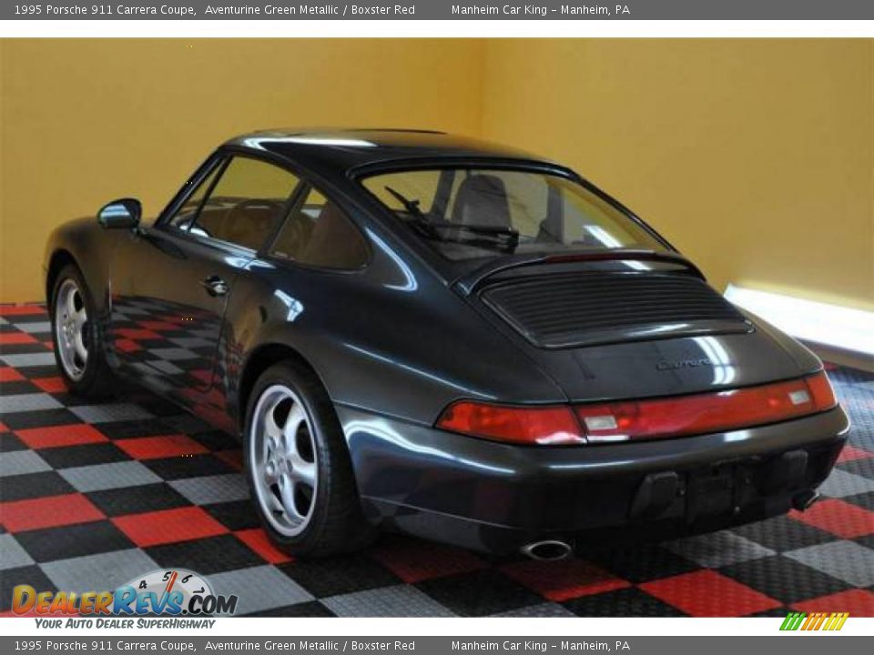 1995 Porsche 911 Carrera Coupe Aventurine Green Metallic / Boxster Red Photo #4