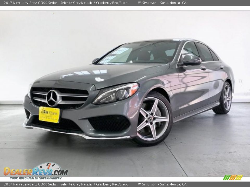 2017 Mercedes-Benz C 300 Sedan Selenite Grey Metallic / Cranberry Red/Black Photo #11