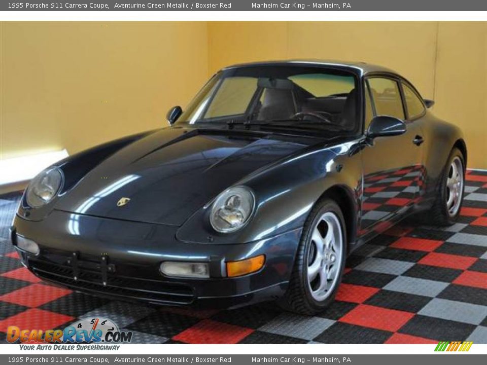 1995 Porsche 911 Carrera Coupe Aventurine Green Metallic / Boxster Red Photo #17