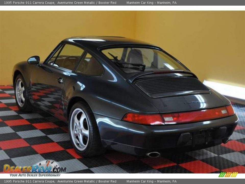 1995 Porsche 911 Carrera Coupe Aventurine Green Metallic / Boxster Red Photo #18