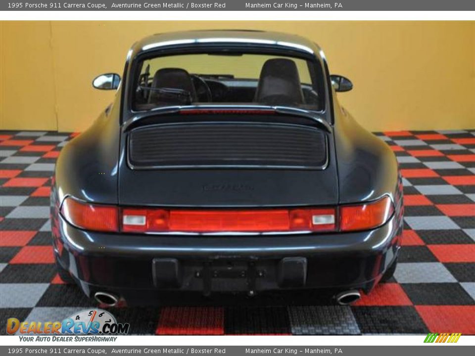 1995 Porsche 911 Carrera Coupe Aventurine Green Metallic / Boxster Red Photo #19