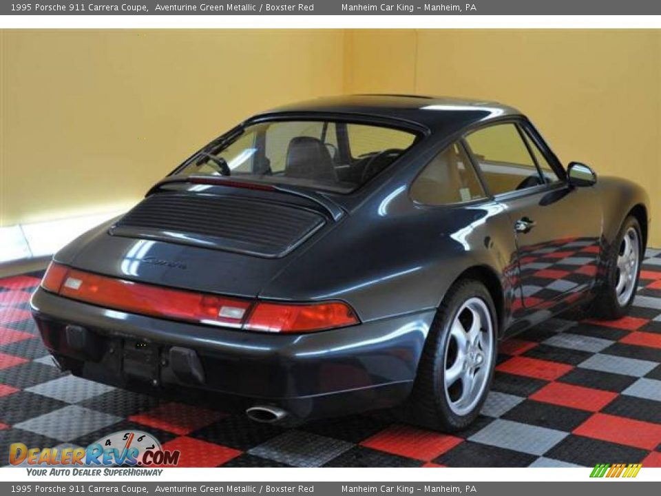 1995 Porsche 911 Carrera Coupe Aventurine Green Metallic / Boxster Red Photo #20