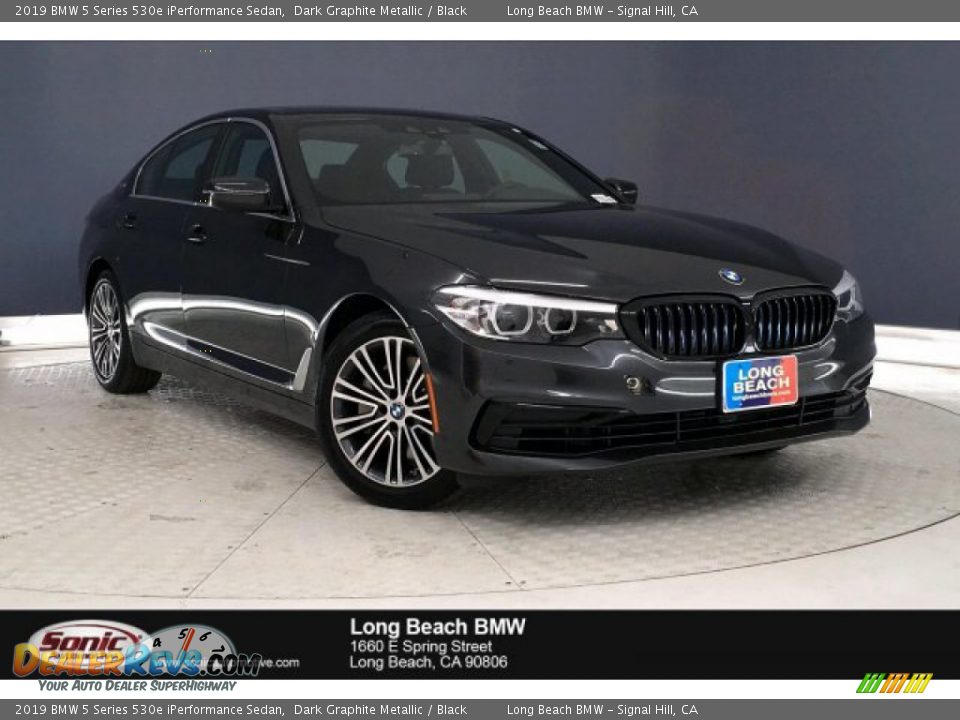 2019 BMW 5 Series 530e iPerformance Sedan Dark Graphite Metallic / Black Photo #1