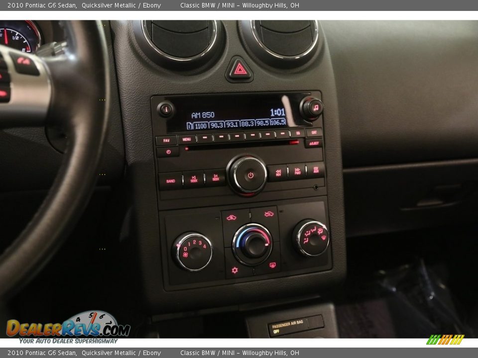 2010 Pontiac G6 Sedan Quicksilver Metallic / Ebony Photo #10