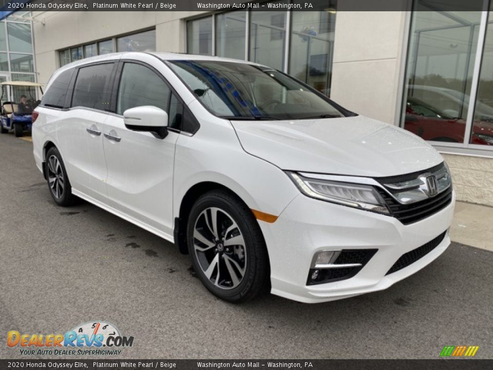2020 Honda Odyssey Elite Platinum White Pearl / Beige Photo #2