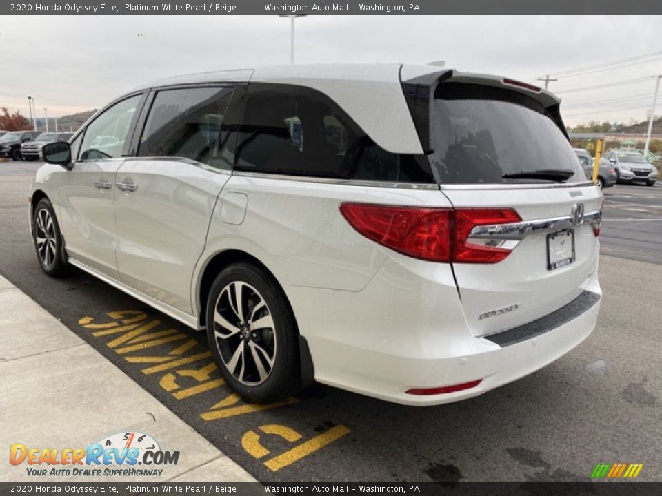 2020 Honda Odyssey Elite Platinum White Pearl / Beige Photo #5