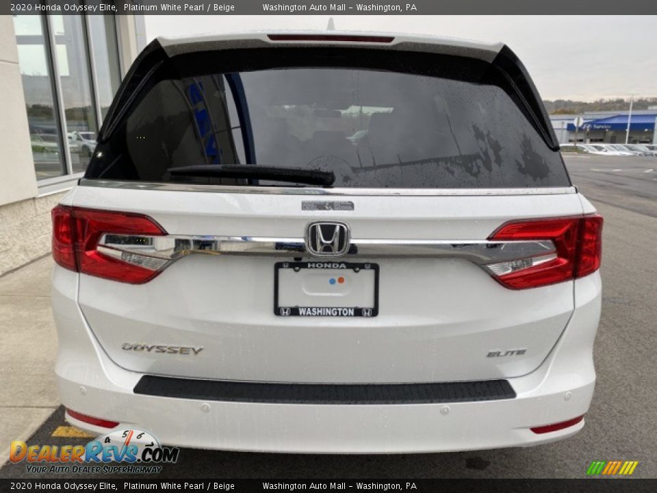 2020 Honda Odyssey Elite Platinum White Pearl / Beige Photo #6