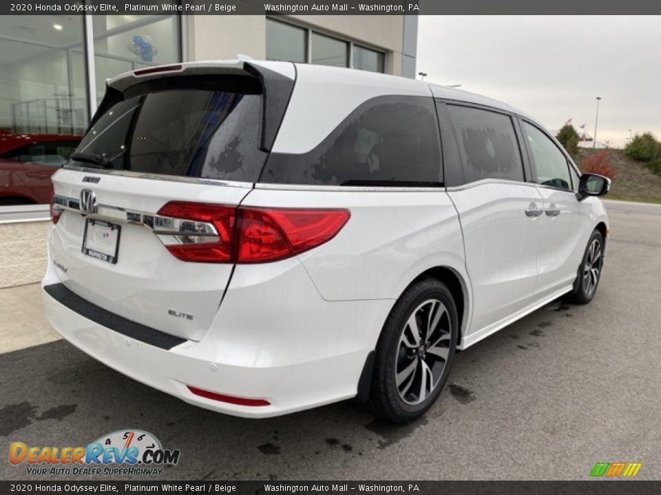 2020 Honda Odyssey Elite Platinum White Pearl / Beige Photo #7