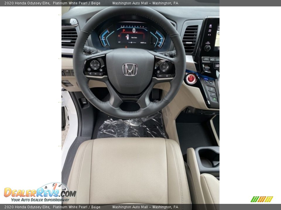 2020 Honda Odyssey Elite Platinum White Pearl / Beige Photo #13