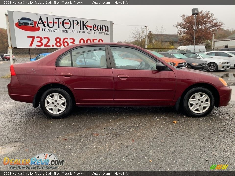 2003 Honda Civic LX Sedan Satin Silver Metallic / Ivory Photo #2