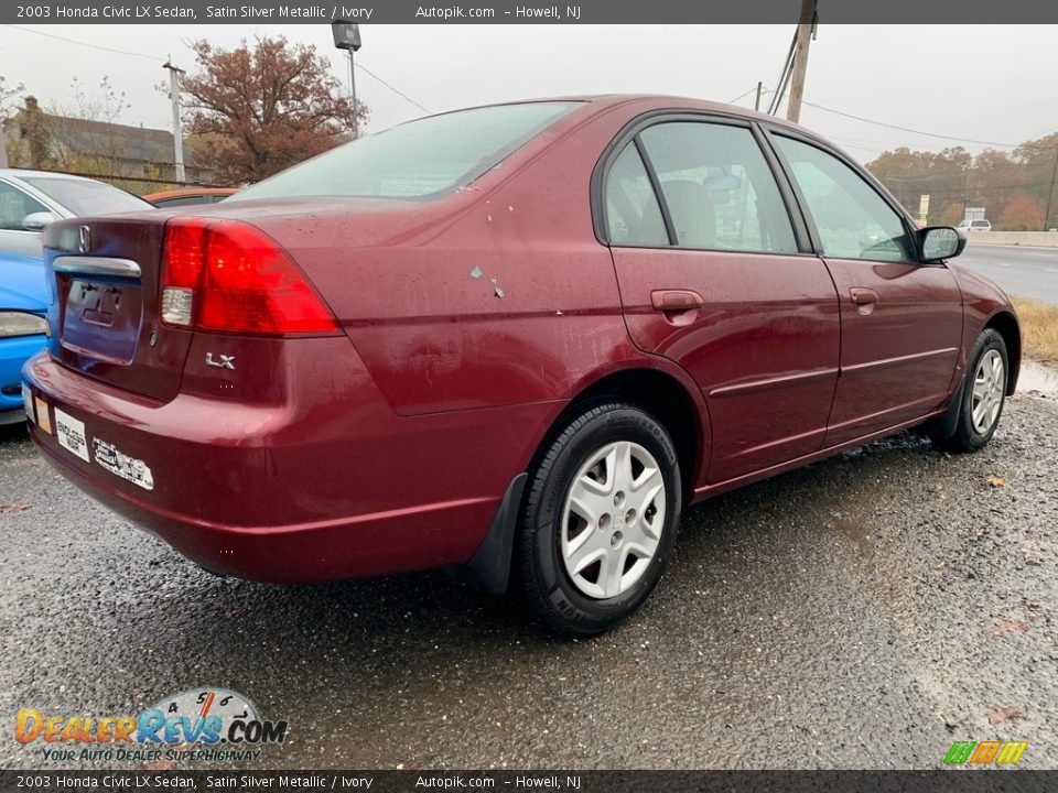 2003 Honda Civic LX Sedan Satin Silver Metallic / Ivory Photo #3