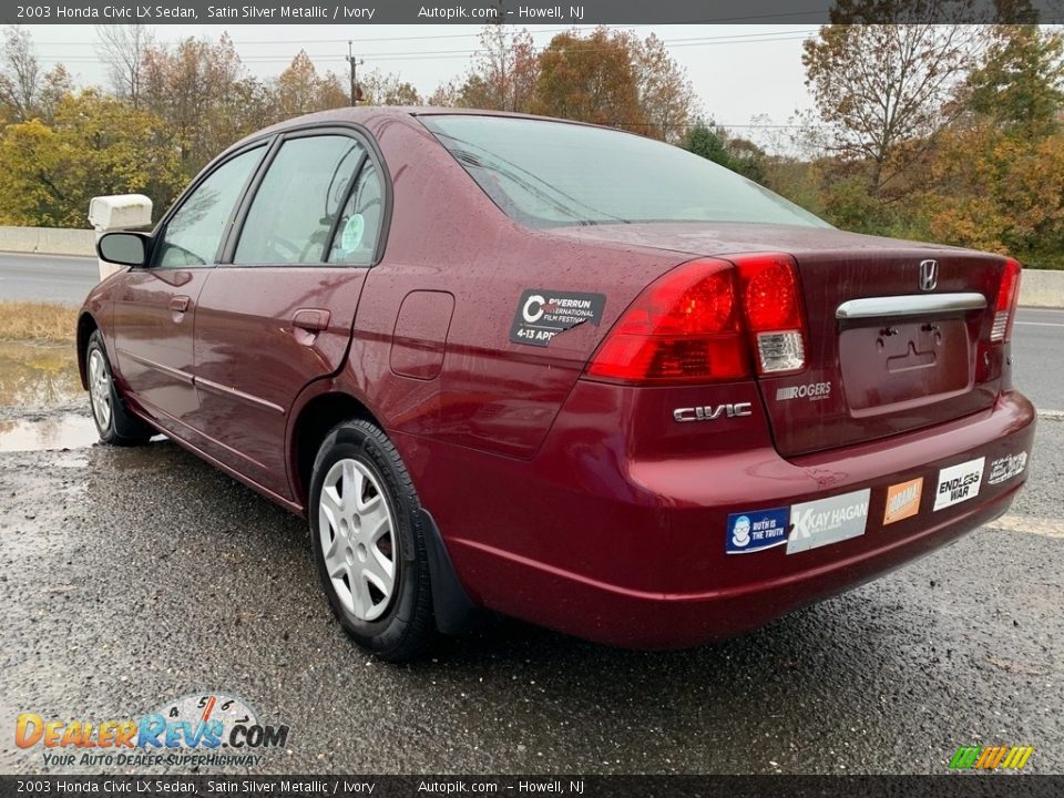 2003 Honda Civic LX Sedan Satin Silver Metallic / Ivory Photo #5