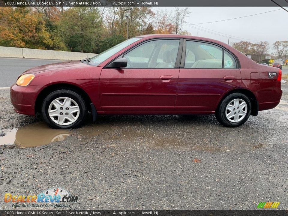 2003 Honda Civic LX Sedan Satin Silver Metallic / Ivory Photo #6