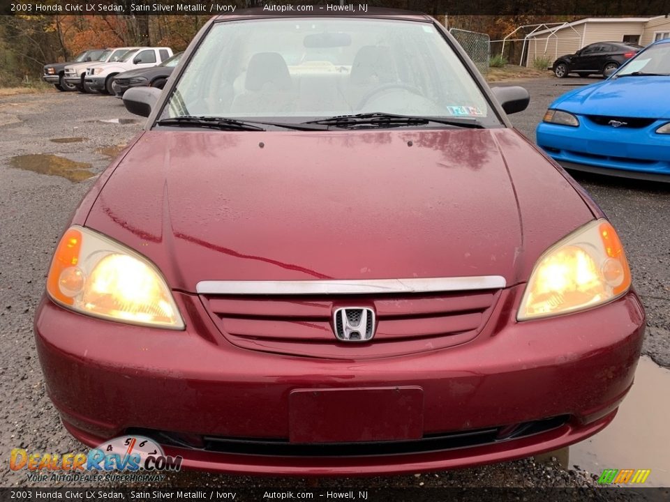 2003 Honda Civic LX Sedan Satin Silver Metallic / Ivory Photo #8