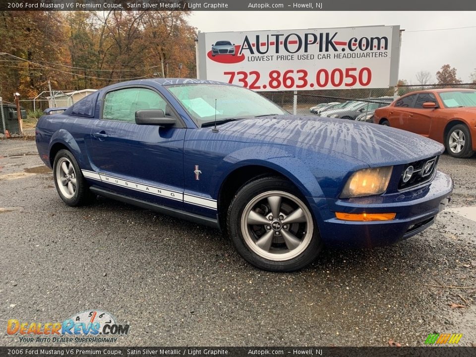 2006 Ford Mustang V6 Premium Coupe Satin Silver Metallic / Light Graphite Photo #1