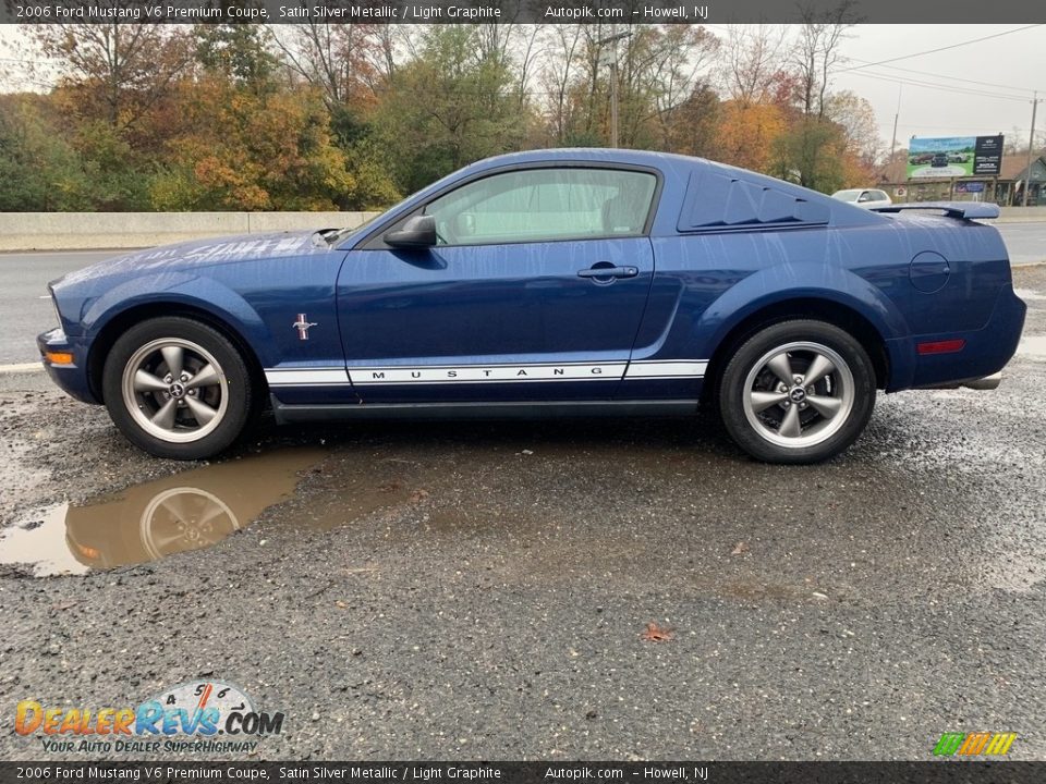 2006 Ford Mustang V6 Premium Coupe Satin Silver Metallic / Light Graphite Photo #6