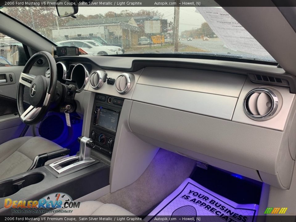 2006 Ford Mustang V6 Premium Coupe Satin Silver Metallic / Light Graphite Photo #13