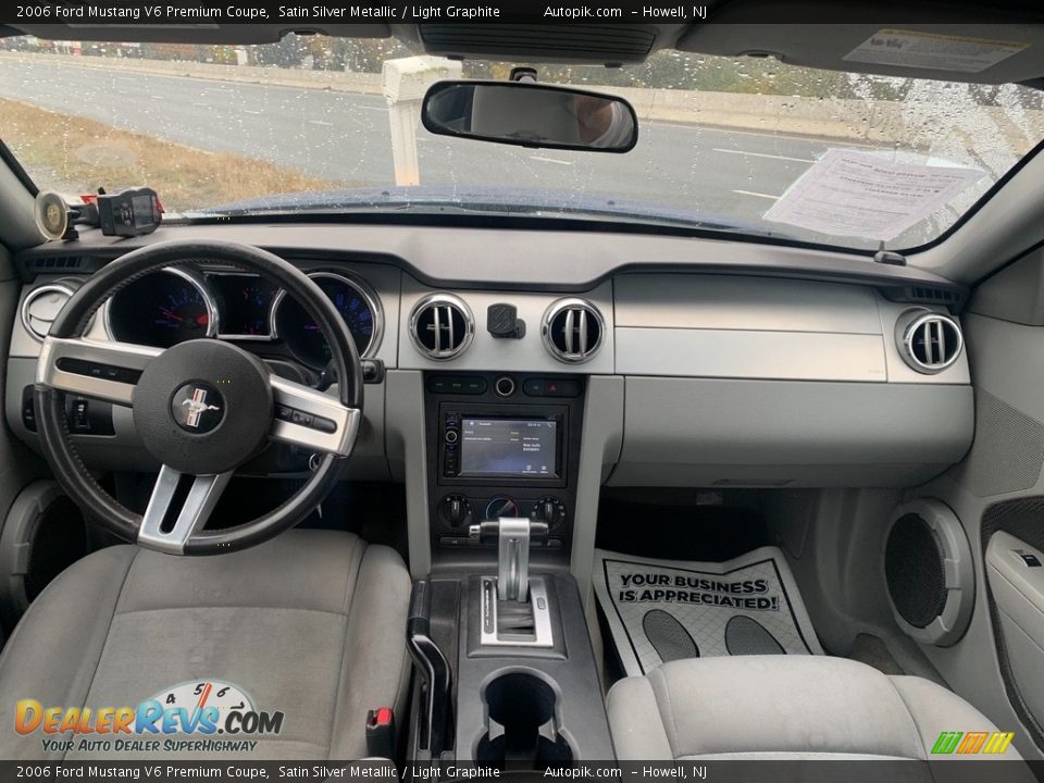 2006 Ford Mustang V6 Premium Coupe Satin Silver Metallic / Light Graphite Photo #14