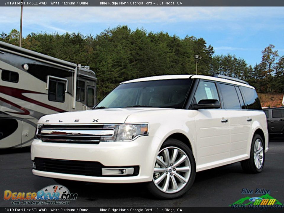 2019 Ford Flex SEL AWD White Platinum / Dune Photo #1
