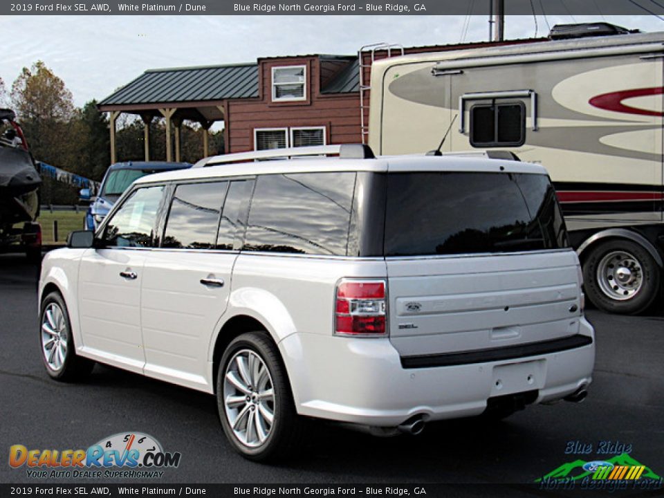 2019 Ford Flex SEL AWD White Platinum / Dune Photo #3