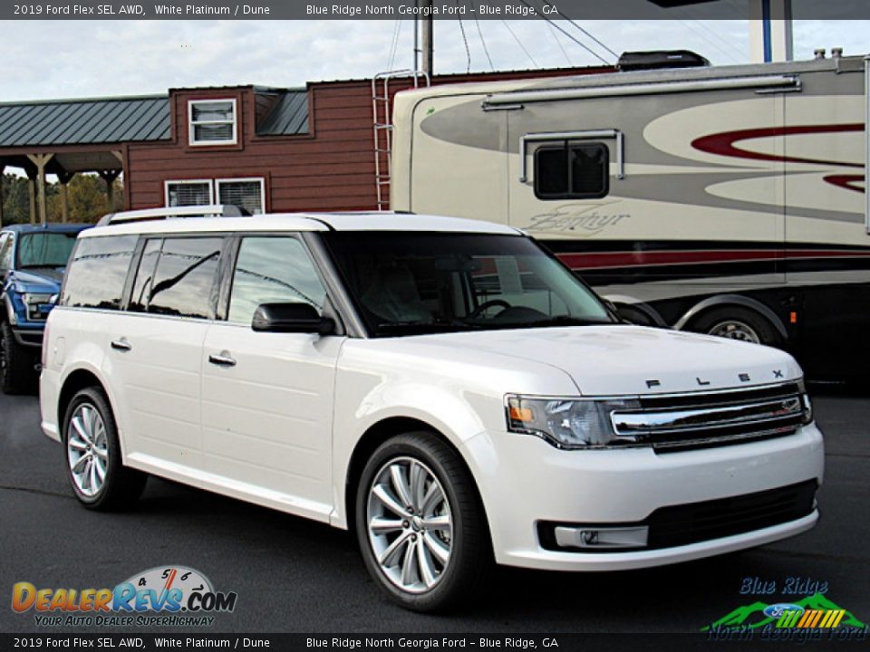 2019 Ford Flex SEL AWD White Platinum / Dune Photo #7