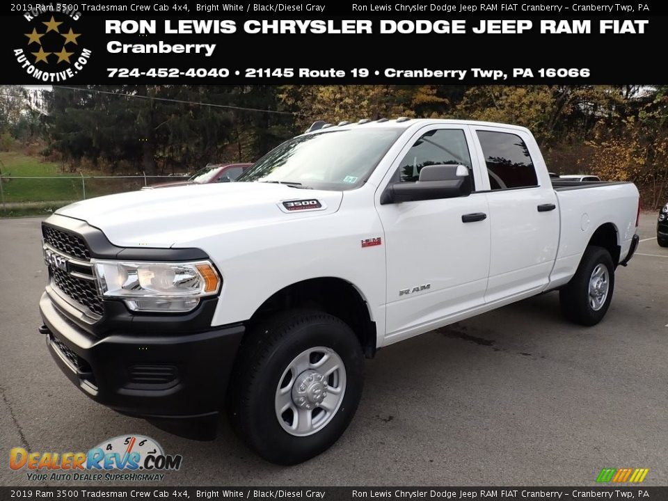 2019 Ram 3500 Tradesman Crew Cab 4x4 Bright White / Black/Diesel Gray Photo #1