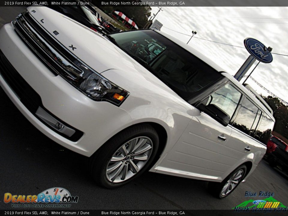 2019 Ford Flex SEL AWD White Platinum / Dune Photo #33