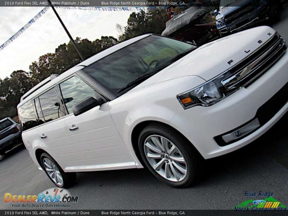 2019 Ford Flex SEL AWD White Platinum / Dune Photo #34