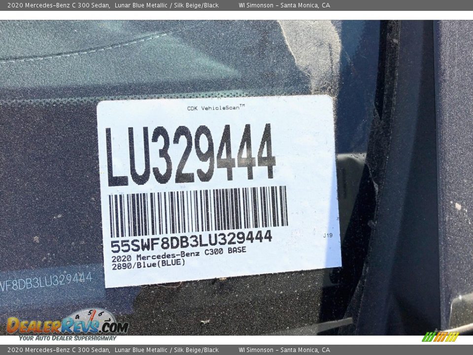 2020 Mercedes-Benz C 300 Sedan Lunar Blue Metallic / Silk Beige/Black Photo #11