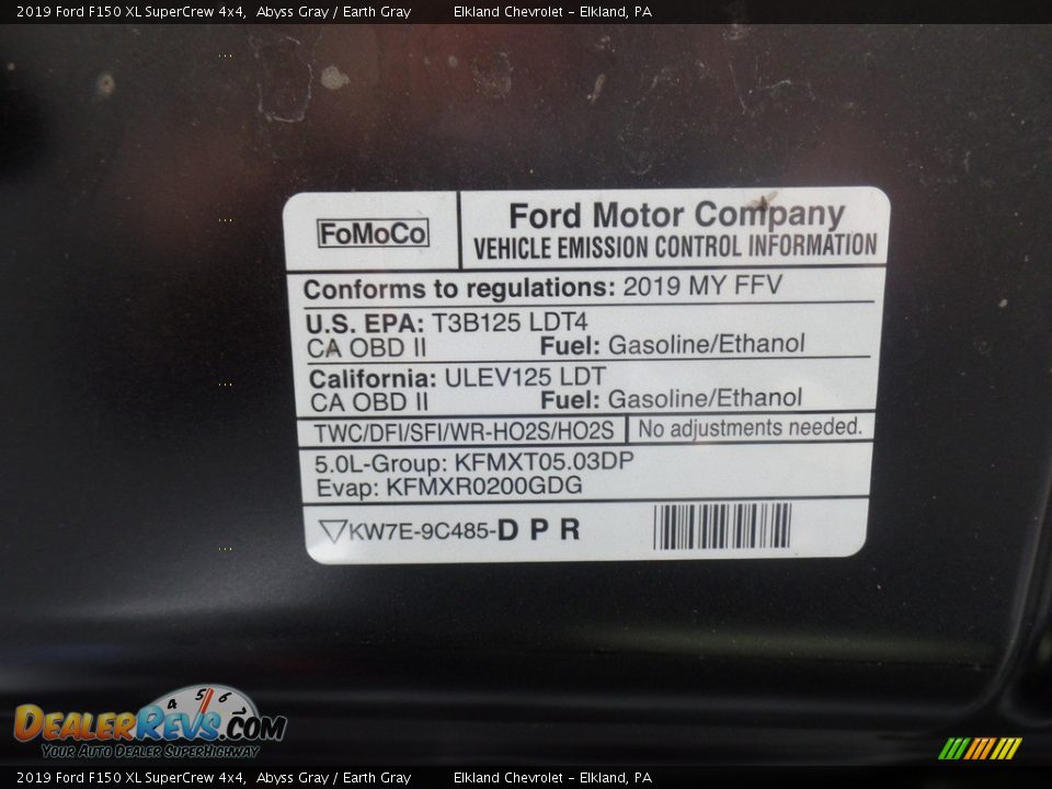 2019 Ford F150 XL SuperCrew 4x4 Abyss Gray / Earth Gray Photo #15