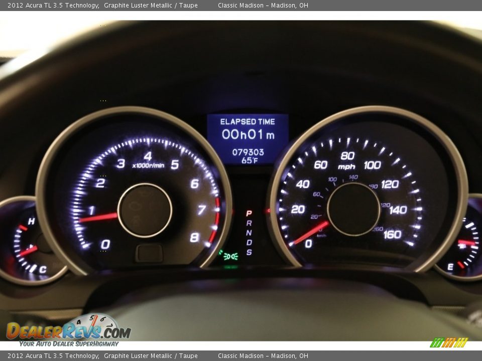 2012 Acura TL 3.5 Technology Graphite Luster Metallic / Taupe Photo #8