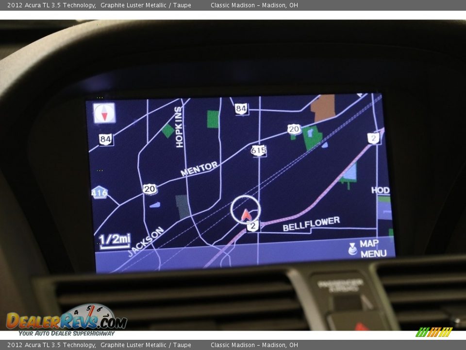 2012 Acura TL 3.5 Technology Graphite Luster Metallic / Taupe Photo #11