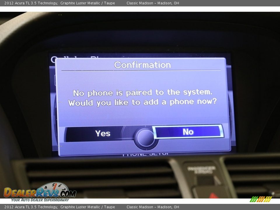 2012 Acura TL 3.5 Technology Graphite Luster Metallic / Taupe Photo #13