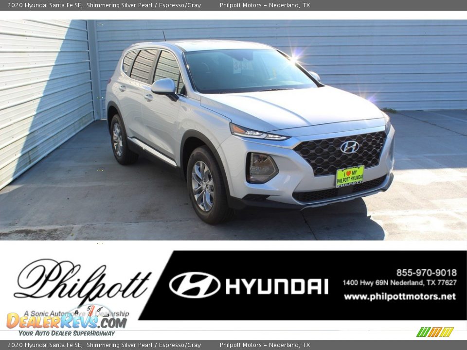 2020 Hyundai Santa Fe SE Shimmering Silver Pearl / Espresso/Gray Photo #1