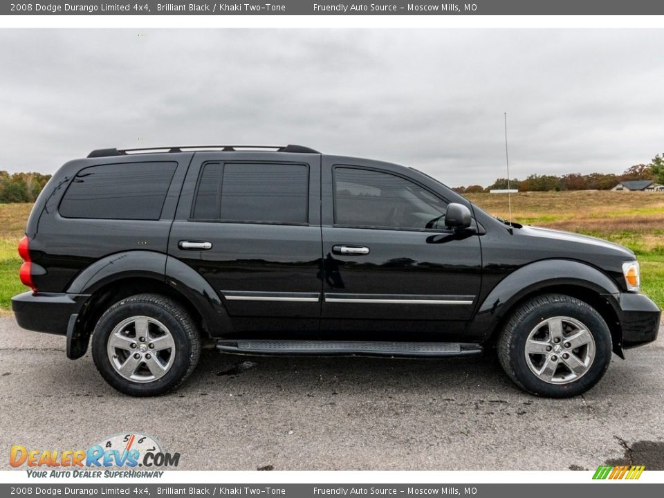 2008 Dodge Durango Limited 4x4 Brilliant Black / Khaki Two-Tone Photo #3