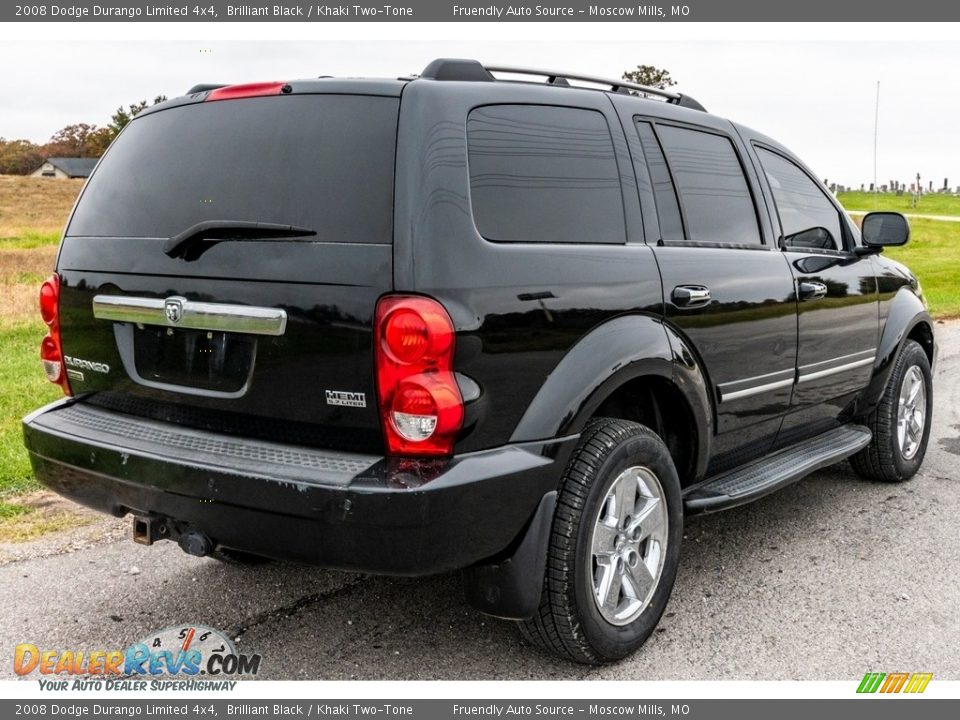2008 Dodge Durango Limited 4x4 Brilliant Black / Khaki Two-Tone Photo #4