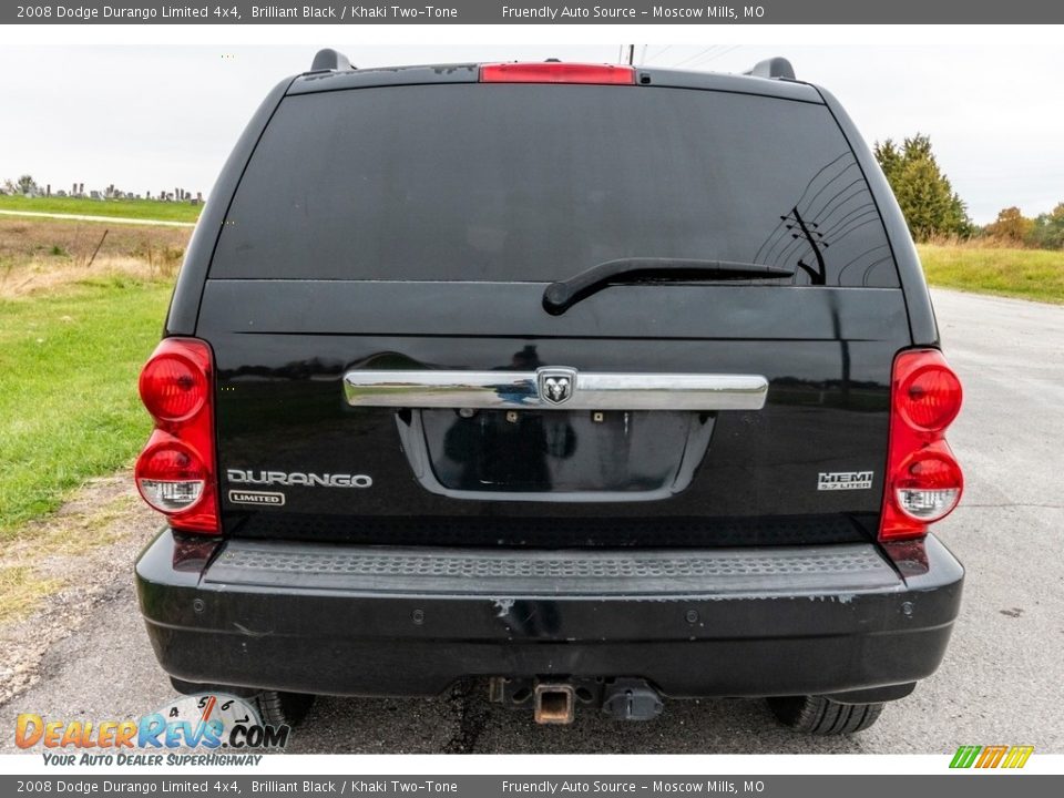 2008 Dodge Durango Limited 4x4 Brilliant Black / Khaki Two-Tone Photo #5