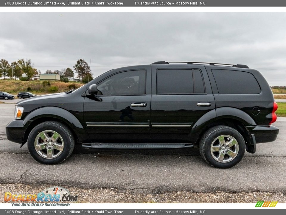 2008 Dodge Durango Limited 4x4 Brilliant Black / Khaki Two-Tone Photo #7
