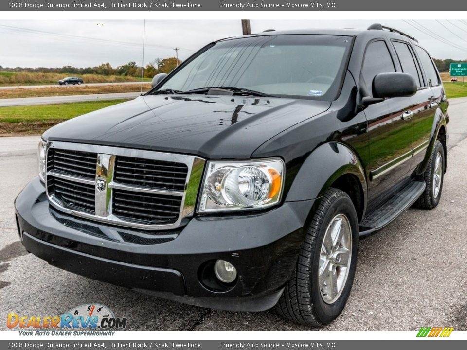 2008 Dodge Durango Limited 4x4 Brilliant Black / Khaki Two-Tone Photo #8